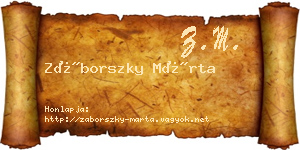 Záborszky Márta névjegykártya